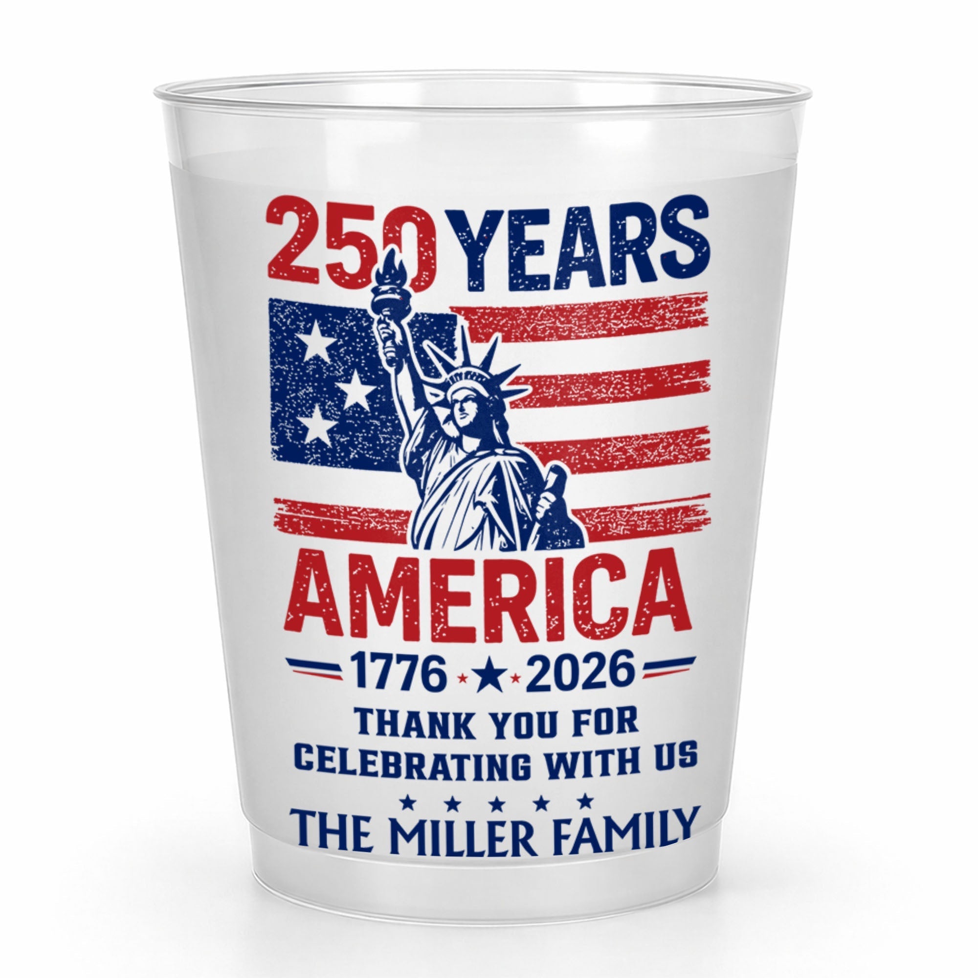 Personalized Frosted Cups American Flag 4th of July Gift Idea