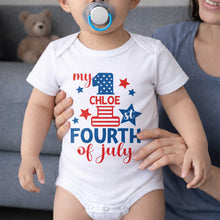 Load image into Gallery viewer, Personalized Baby Onesie Custom Name 1st 4th of July Gift
