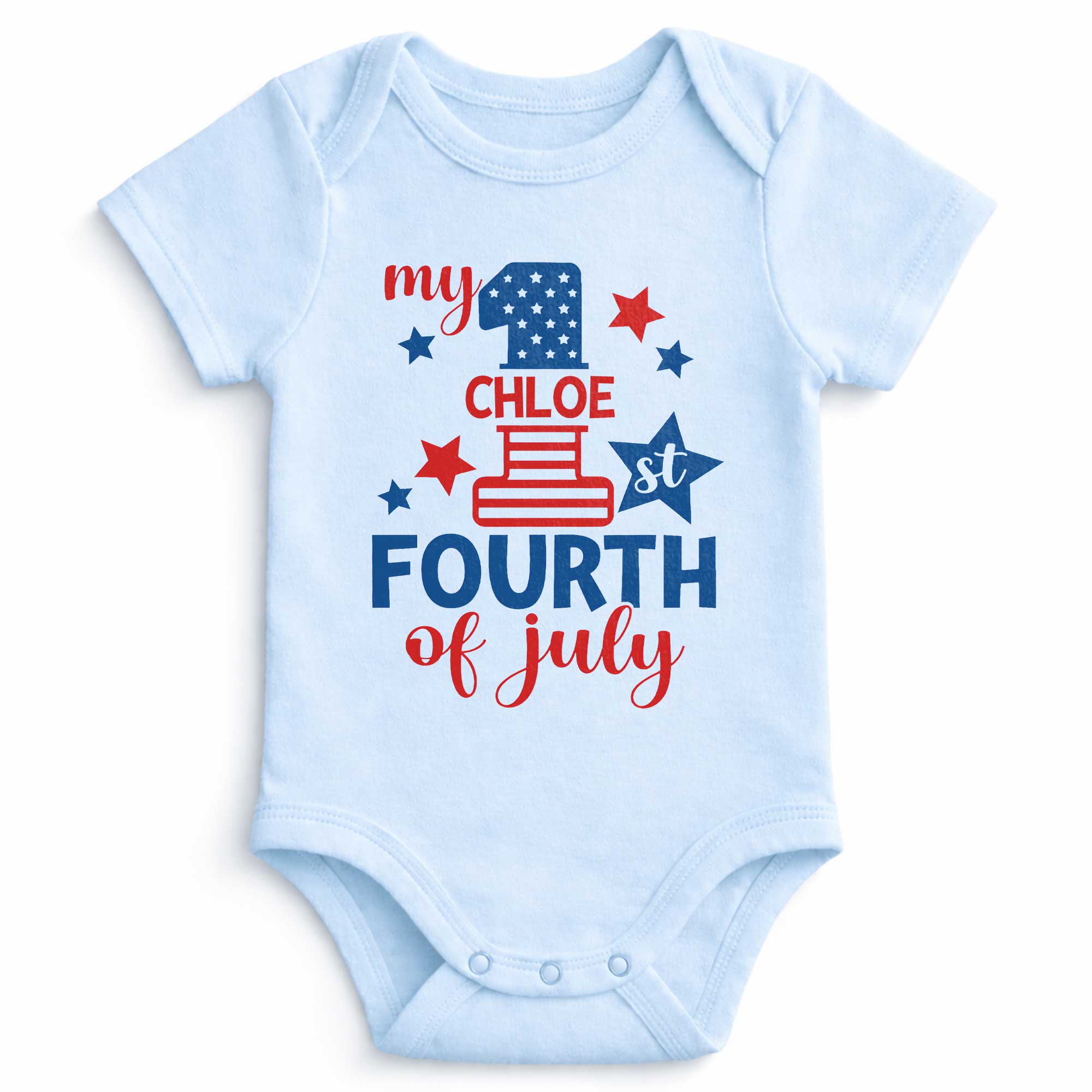 Personalized Baby Onesie Custom Name 1st 4th of July Gift