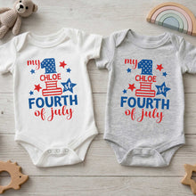 Load image into Gallery viewer, Personalized Baby Onesie Custom Name 1st 4th of July Gift
