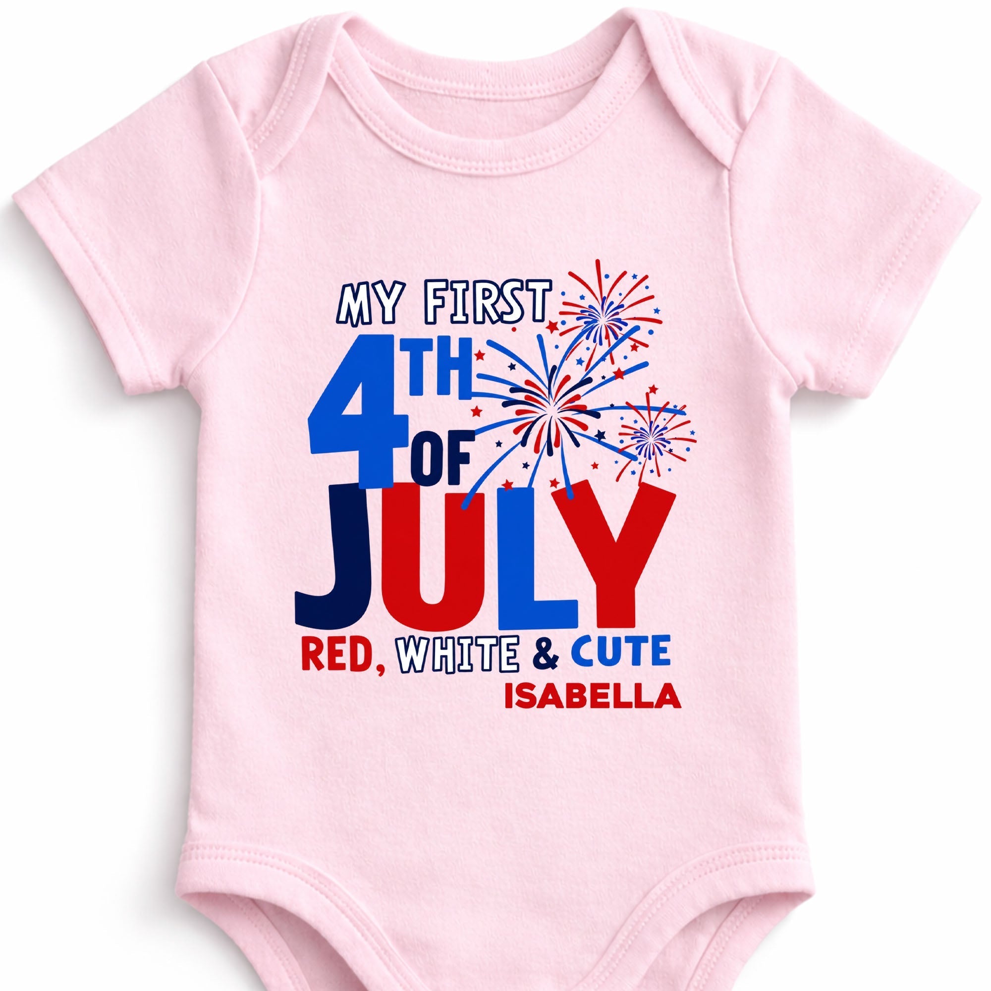Personalized Baby Onesie First 4th of July Gift Custom Name