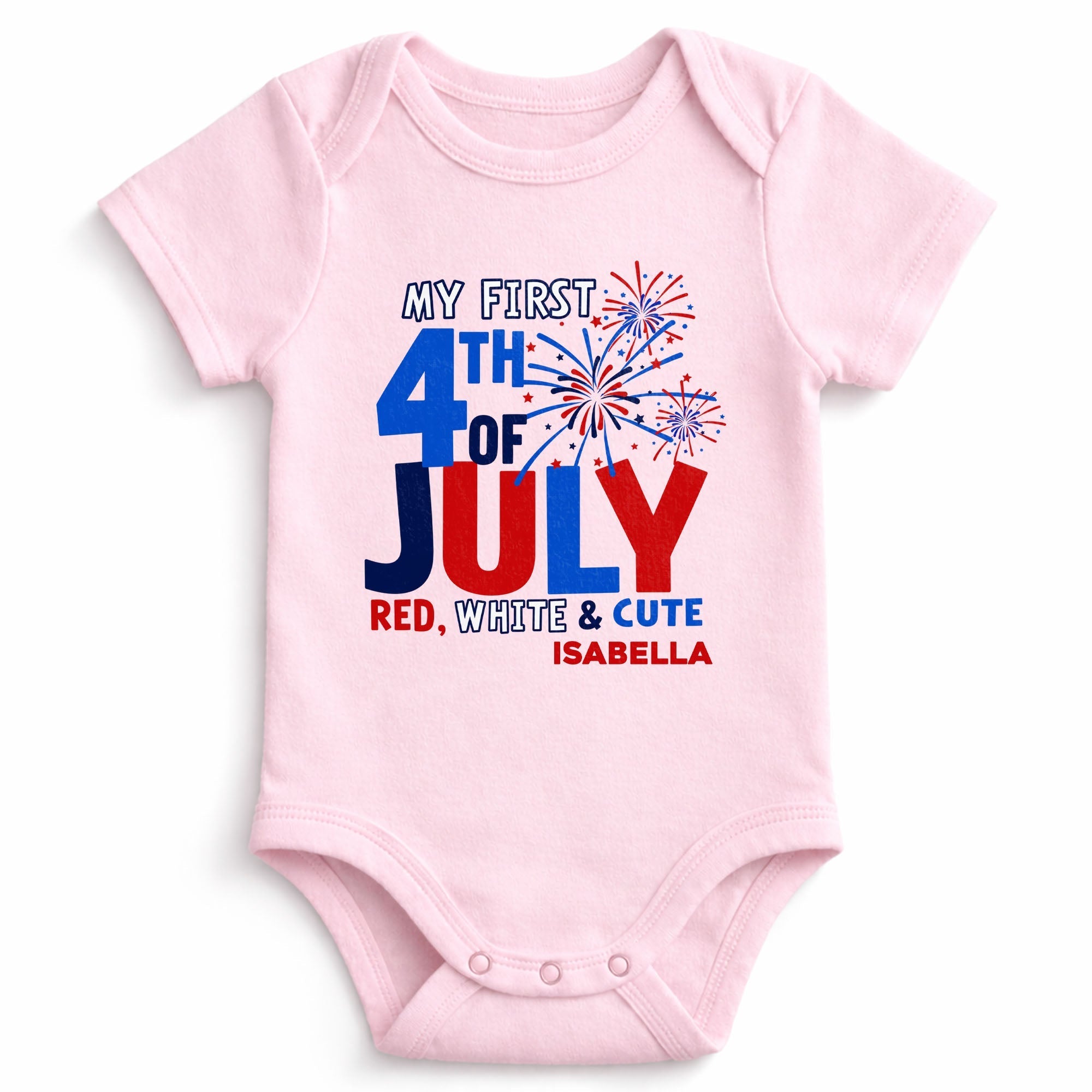 Personalized Baby Onesie First 4th of July Gift Custom Name