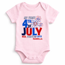 Load image into Gallery viewer, Personalized Baby Onesie First 4th of July Gift Custom Name
