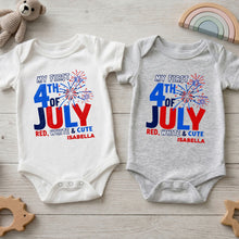 Load image into Gallery viewer, Personalized Baby Onesie First 4th of July Gift Custom Name
