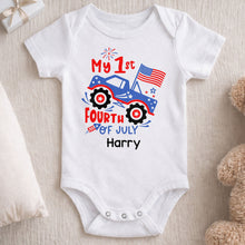 Load image into Gallery viewer, Personalized Baby Onesie My 1st Fourth of July Fireworks Gift
