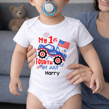 Load image into Gallery viewer, Personalized Baby Onesie My 1st Fourth of July Fireworks Gift
