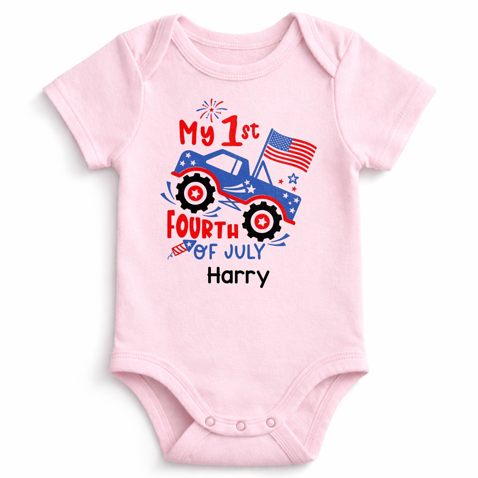 Personalized Baby Onesie My 1st Fourth of July Fireworks Gift