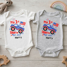 Load image into Gallery viewer, Personalized Baby Onesie My 1st Fourth of July Fireworks Gift
