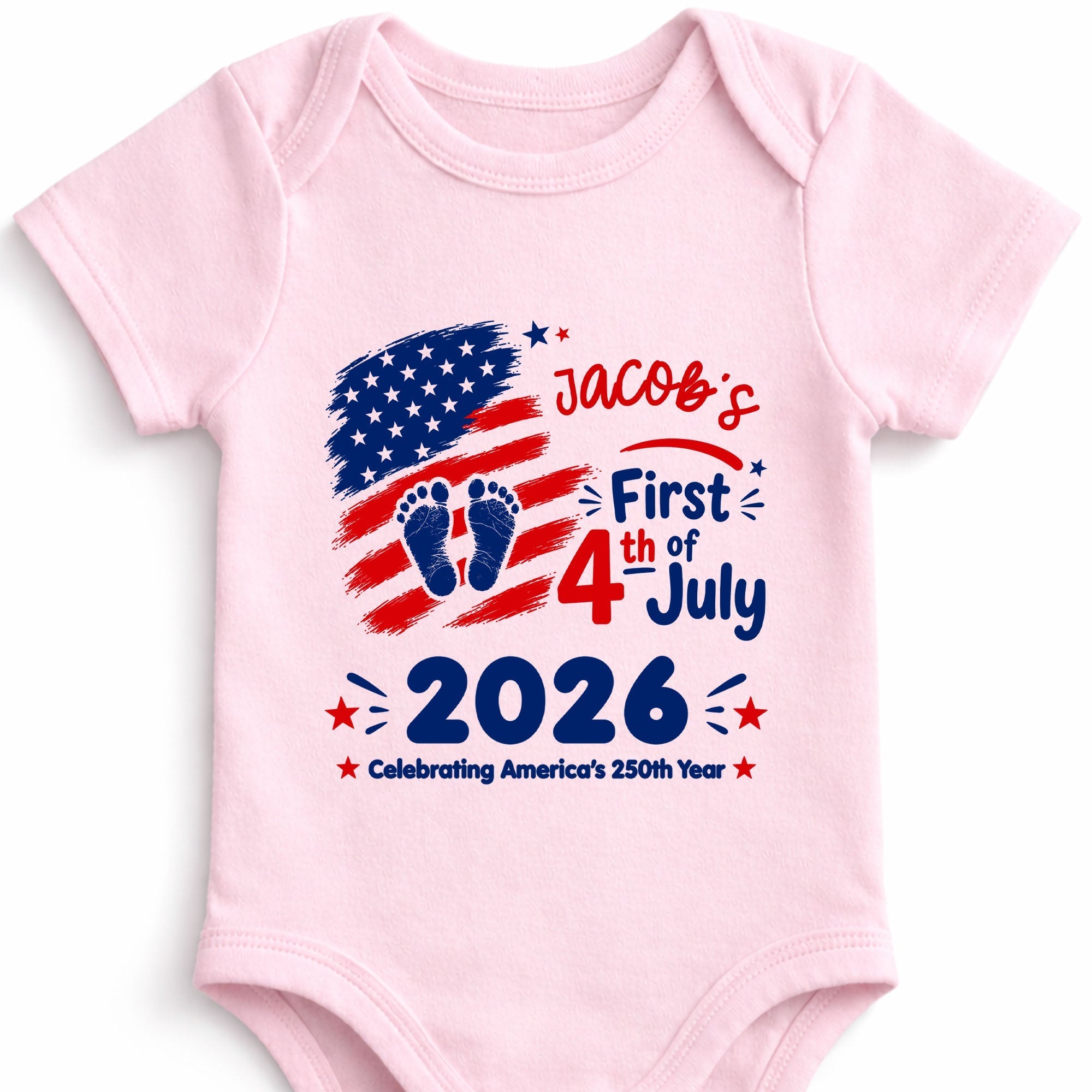 Personalized Baby Onesie Custom Name 4th of July Gift
