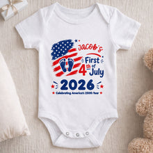 Load image into Gallery viewer, Personalized Baby Onesie Custom Name 4th of July Gift
