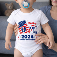 Load image into Gallery viewer, Personalized Baby Onesie Custom Name 4th of July Gift
