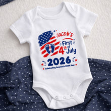 Load image into Gallery viewer, Personalized Baby Onesie Custom Name 4th of July Gift
