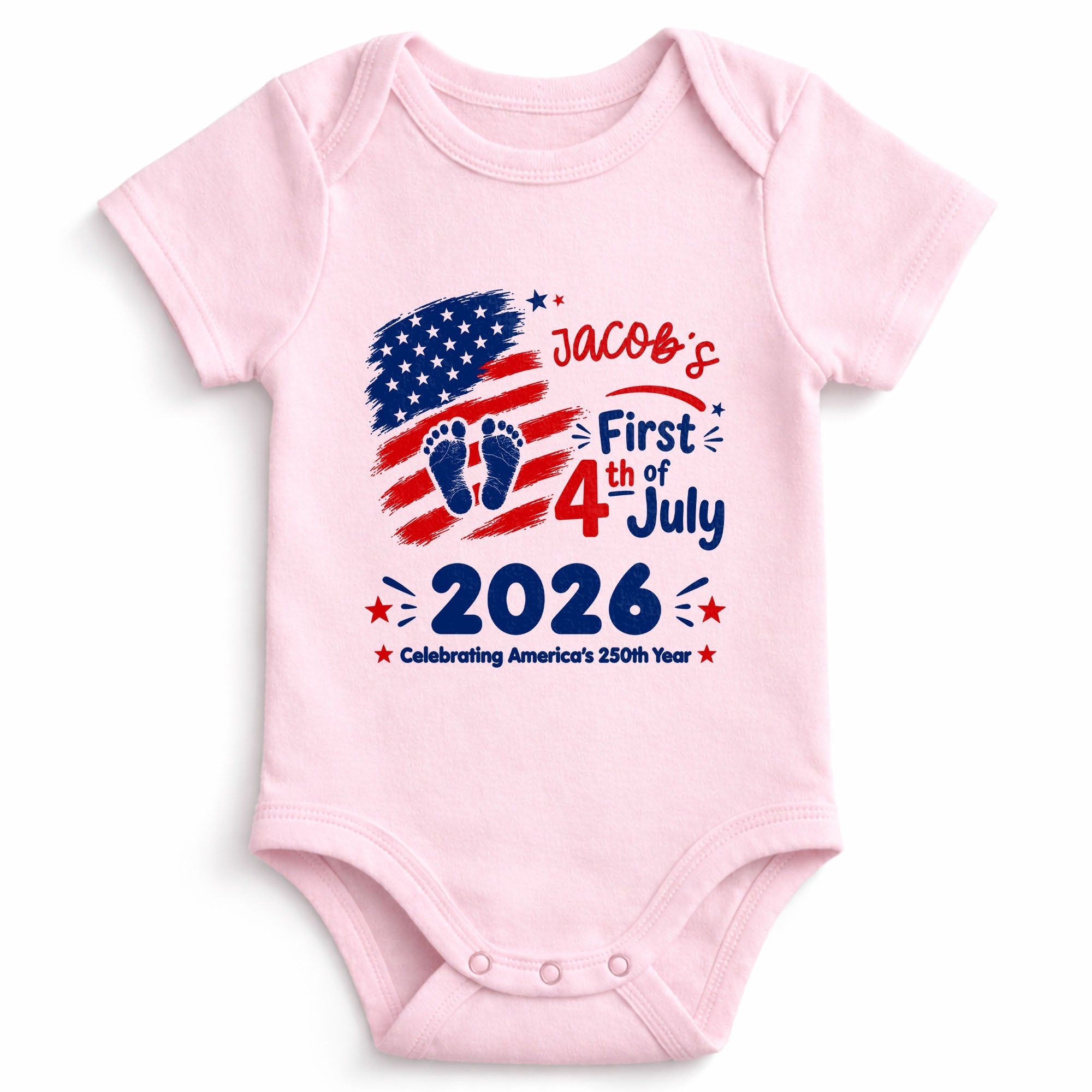 Personalized Baby Onesie Custom Name 4th of July Gift