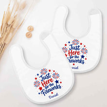 Load image into Gallery viewer, Personalized Baby Bib Fireworks Design Custom Name Gift
