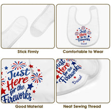 Load image into Gallery viewer, Personalized Baby Bib Fireworks Design Custom Name Gift
