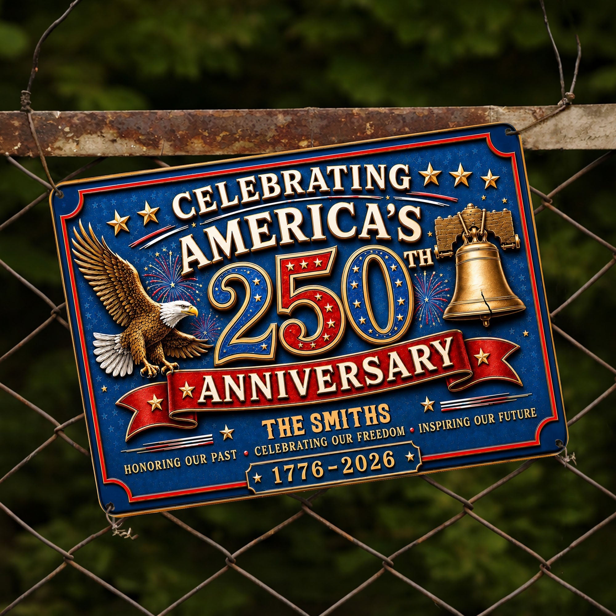 Personalized Metal Sign Celebrating America's 250th Anniversary Gift