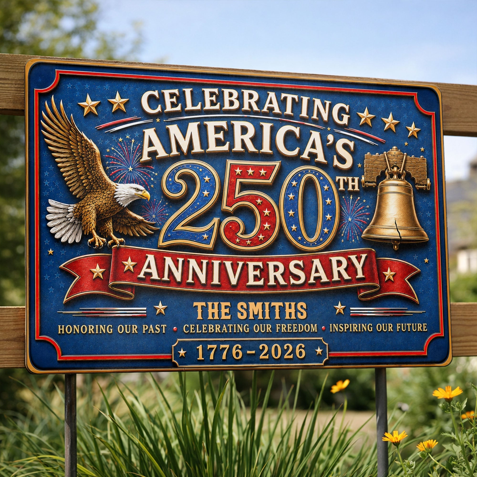 Personalized Metal Sign Celebrating America's 250th Anniversary Gift
