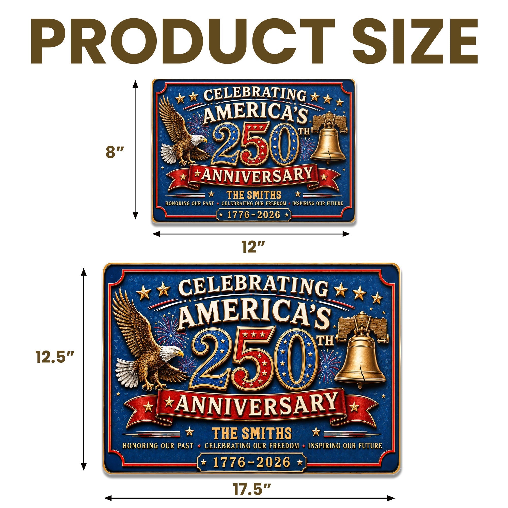 Personalized Metal Sign Celebrating America's 250th Anniversary Gift