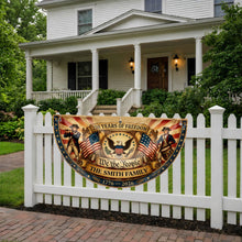 Load image into Gallery viewer, Personalized Non-Pleated Fan Flag Custom Family Name 4th of July Gift
