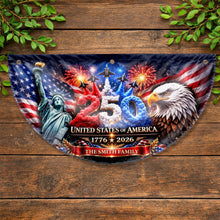 Load image into Gallery viewer, Personalized Non-Pleated Fan Flag Custom Family Name 4th of July Decoration
