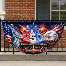 Load image into Gallery viewer, Personalized Non-Pleated Fan Flag Custom Family Name 4th of July Decoration
