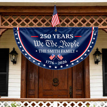 Load image into Gallery viewer, Personalized Non-Pleated Fan Flag Custom Family Name USA Gift
