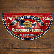 Load image into Gallery viewer, Personalized Non-Pleated Fan Flag Custom Family Name Eagle 250th Anniversary

