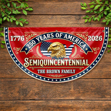 Load image into Gallery viewer, Personalized Non-Pleated Fan Flag Custom Family Name Eagle 250th Anniversary
