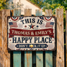 Load image into Gallery viewer, Personalized Metal Sign Custom Name American Flag Gift
