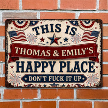 Load image into Gallery viewer, Personalized Metal Sign Custom Name American Flag Gift
