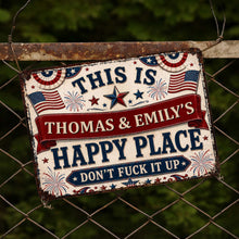 Load image into Gallery viewer, Personalized Metal Sign Custom Name American Flag Gift
