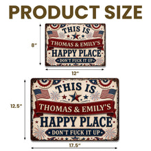Load image into Gallery viewer, Personalized Metal Sign Custom Name American Flag Gift
