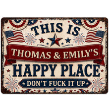 Load image into Gallery viewer, Personalized Metal Sign Custom Name American Flag Gift
