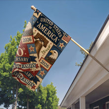 Load image into Gallery viewer, Personalized 250th Anniversary Garden Flag Custom Family Name USA
