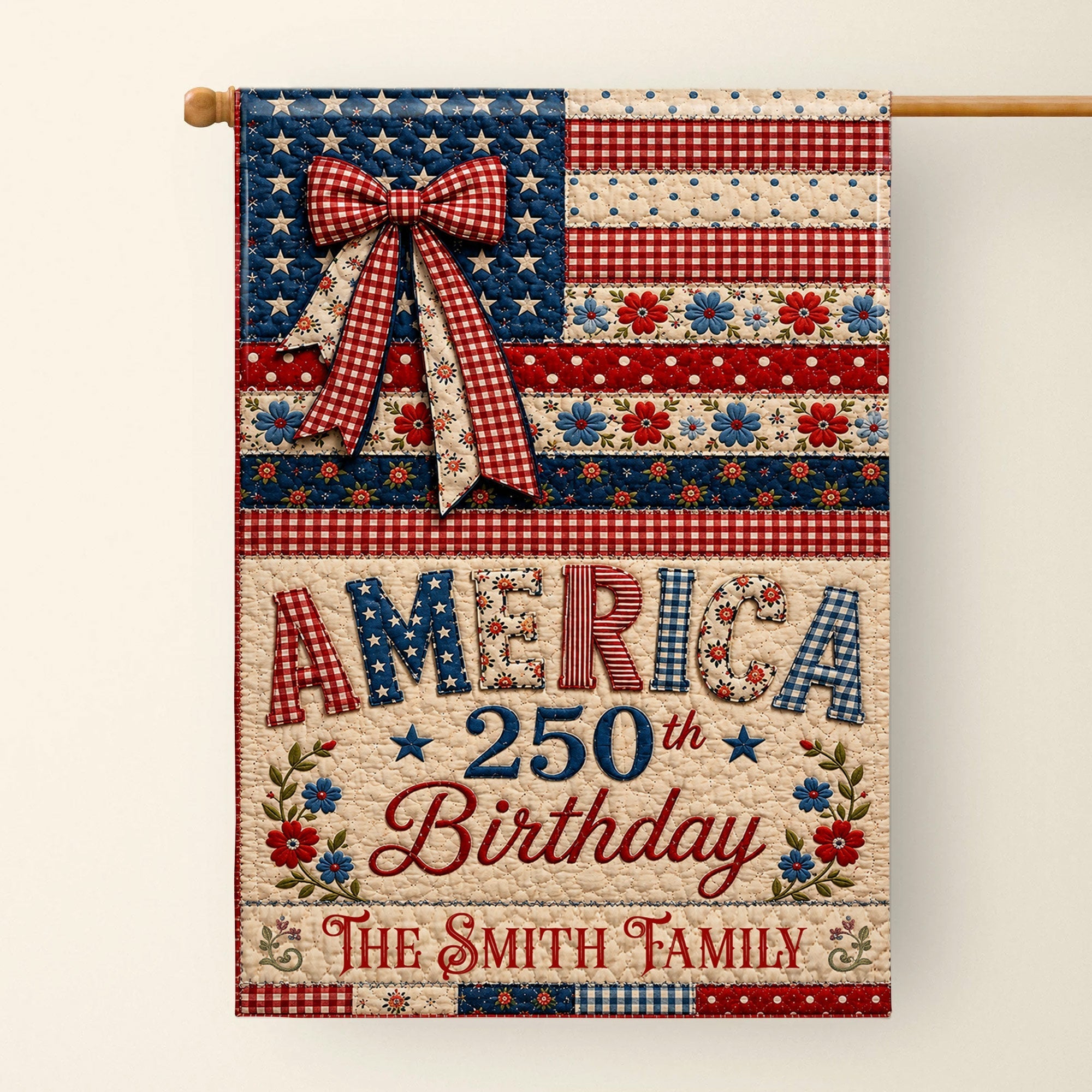 Personalized Double-Sided Garden Flag Custom Family Name 4th of July Gift