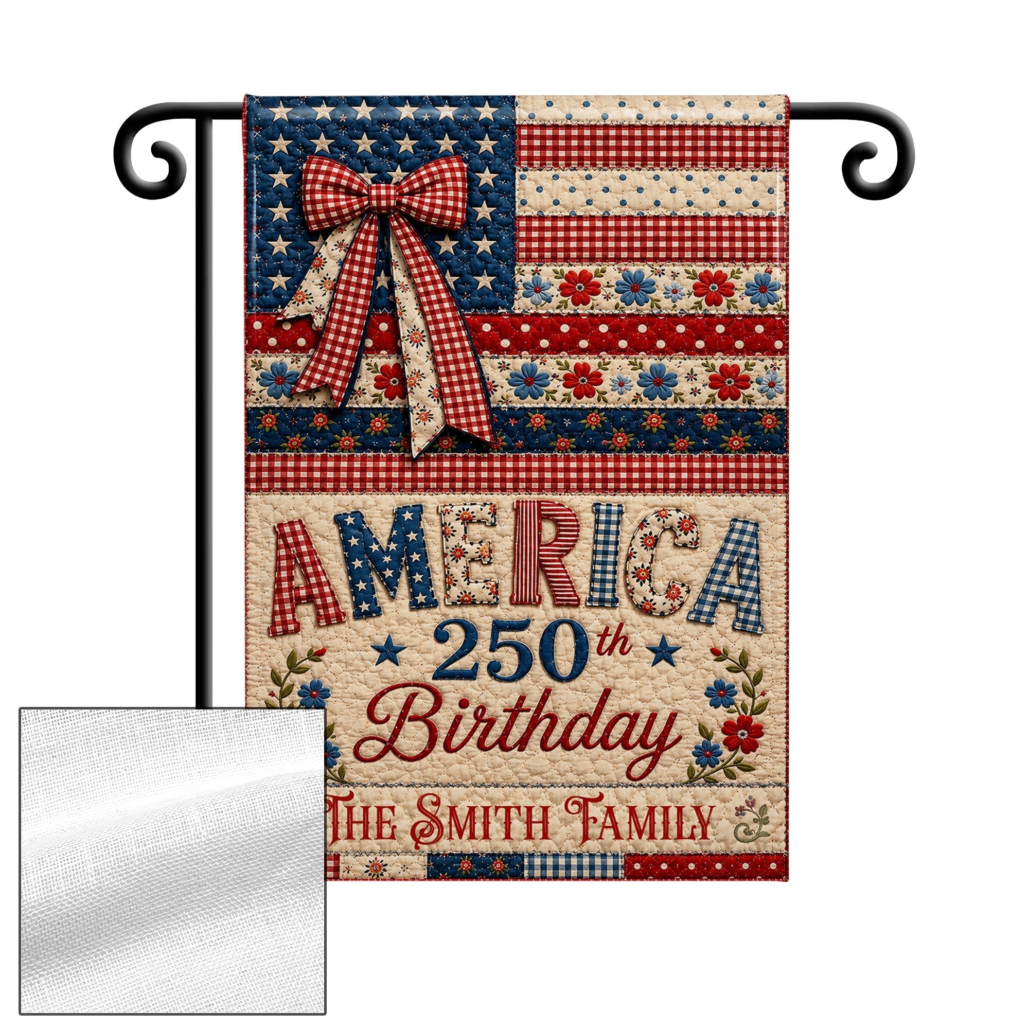 Personalized Double-Sided Garden Flag Custom Family Name 4th of July Gift