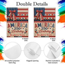 Load image into Gallery viewer, Personalized Double-Sided Garden Flag Custom Family Name 4th of July Gift
