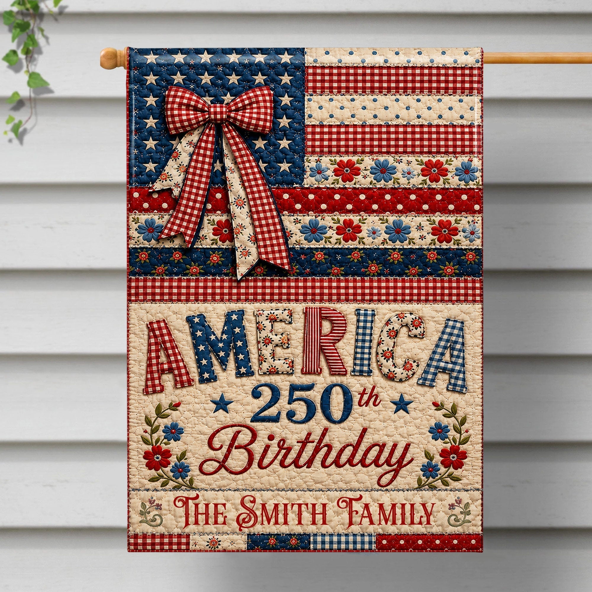 Personalized Double-Sided Garden Flag Custom Family Name 4th of July Gift