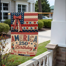 Load image into Gallery viewer, Personalized Double-Sided Garden Flag Custom Family Name 4th of July Gift
