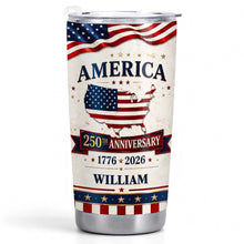 Load image into Gallery viewer, Personalized 20oz Stainless Steel Tumbler USA Map Flag Gift
