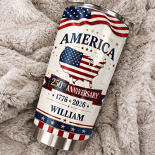 Load image into Gallery viewer, Personalized 20oz Stainless Steel Tumbler USA Map Flag Gift

