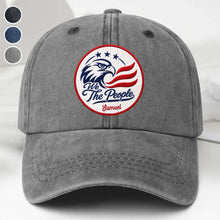 Load image into Gallery viewer, Personalized Washed Denim Cap Custom Name American Eagle Gift
