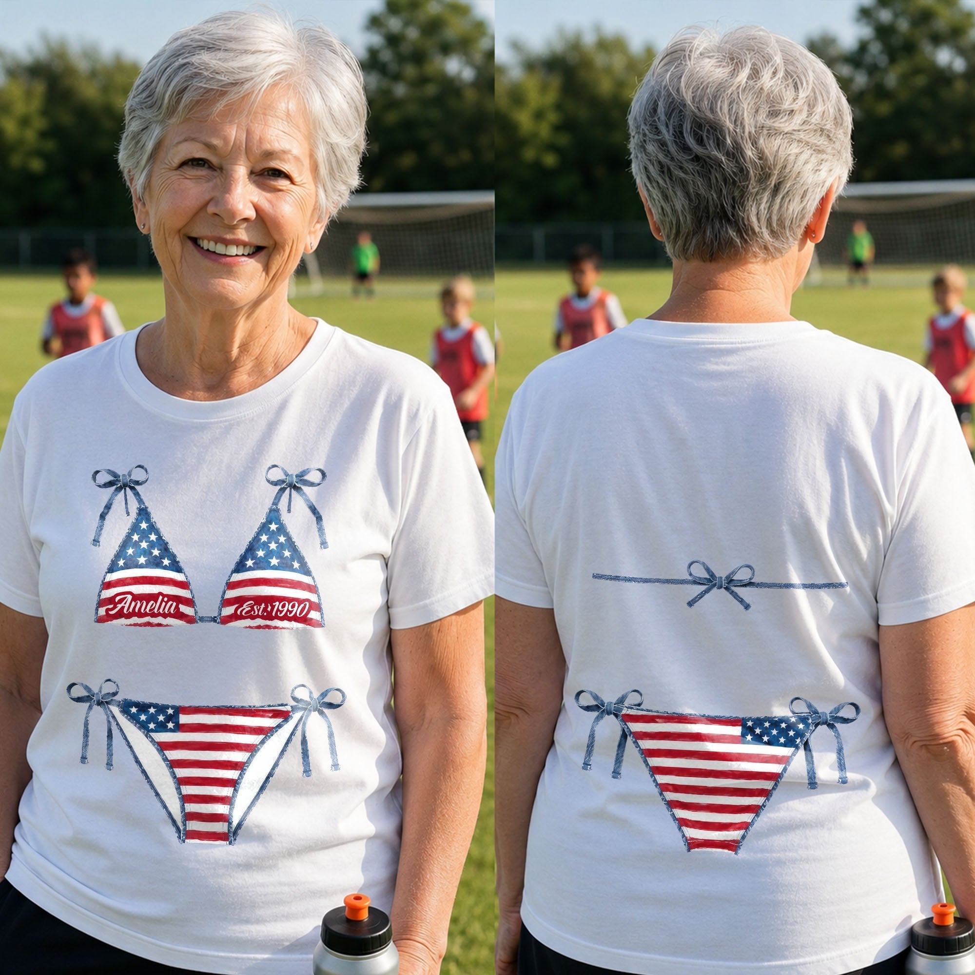 Personalized American Flag T-Shirt Custom Design Gift