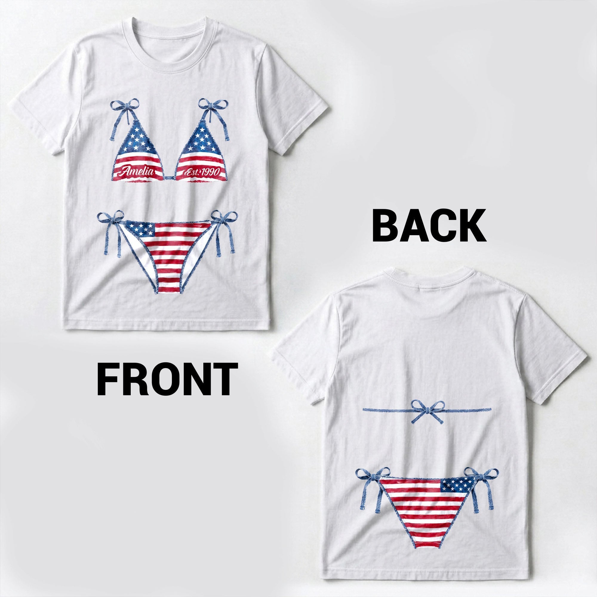 Personalized American Flag T-Shirt Custom Design Gift