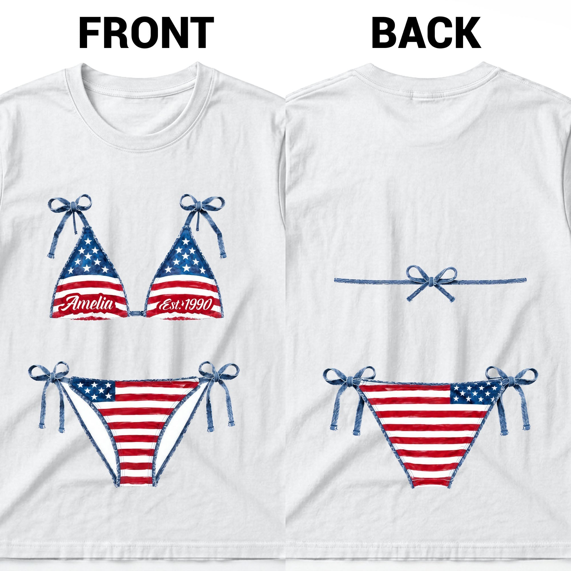 Personalized American Flag T-Shirt Custom Design Gift