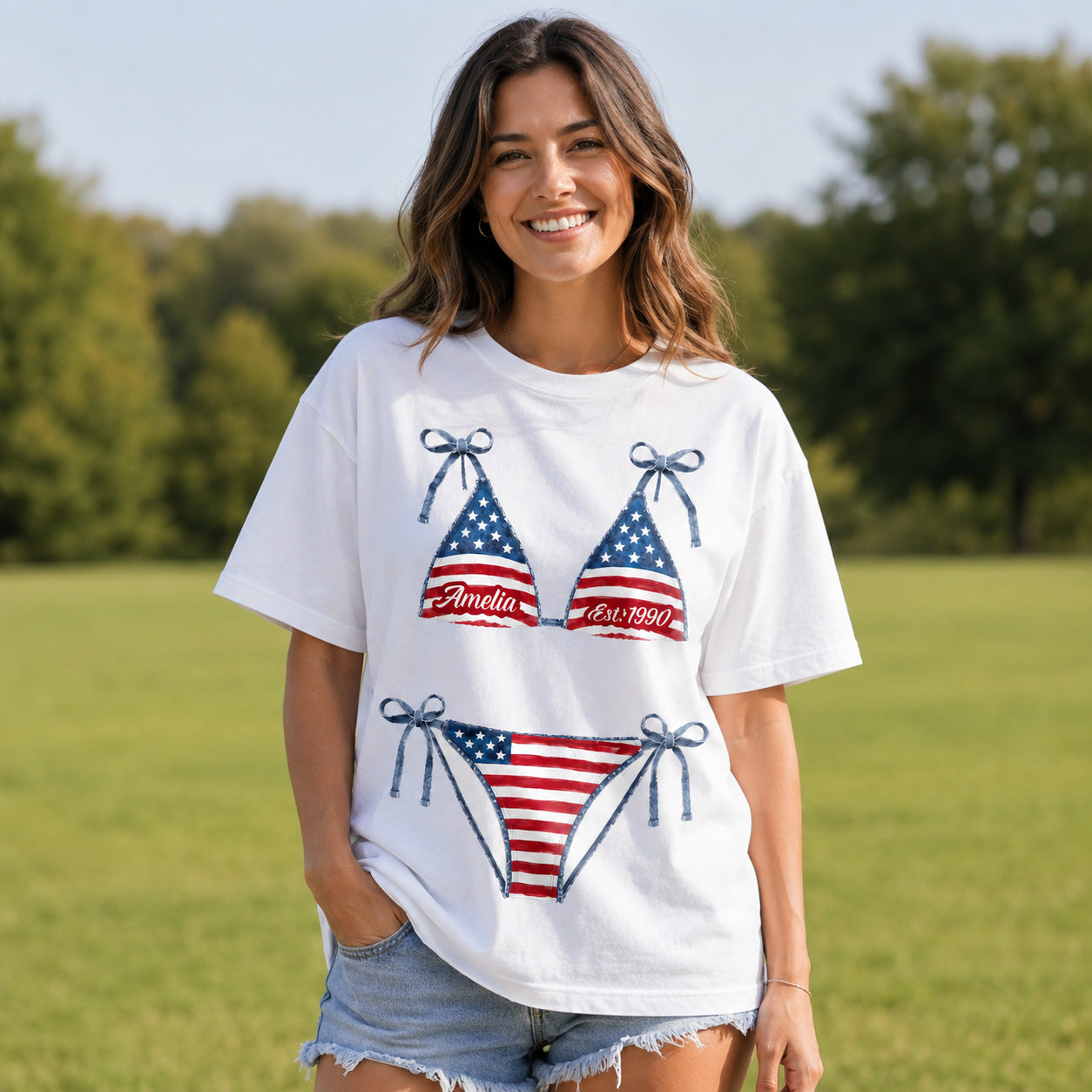 Personalized American Flag T-Shirt Custom Design Gift