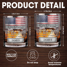 Load image into Gallery viewer, Personalized American Flag Whiskey Glass Custom Name Gift for Dad
