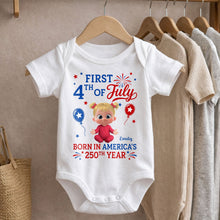 Load image into Gallery viewer, Personalized Baby Onesie Custom Name Independence Day Gift
