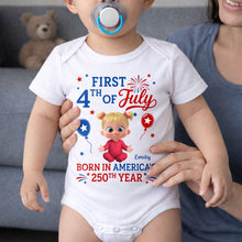 Load image into Gallery viewer, Personalized Baby Onesie Custom Name Independence Day Gift

