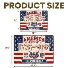 Load image into Gallery viewer, Personalized Metal Sign Custom Family Name USA Eagle Gift
